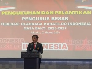 Hadiri Pengukuhan PB FORKI, Hadi Tjahjanto Janji Bawa Karate RI Berprestasi