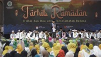 Komisi Dakwah MUI menggelar kegiatan Tarhib Ramadhan di Masjid Istiqlal, Jakarta Pusat, Jumat (1/3/2024). Kegiatan ini sekaligus doa bersama untuk keselamatan bangsa dan negara.