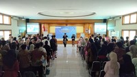 Acara Welcoming Novo Club Batch 3 dihadiri oleh mahasiswa dari regional 4 (Yogyakarta) di Auditorium Merapi Universitas Gadjah Mada pada Sabtu (2/3/2024)./Foto: Luthfi Zian Nasifah/detikedu.
