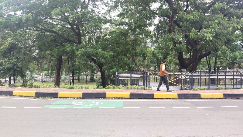 Pedestrian kawasan Semanggi, Jalan Jenderal Sudirman, Jakarta Pusat, Sabtu (2/3/2024), Foto: Tina Susilawati