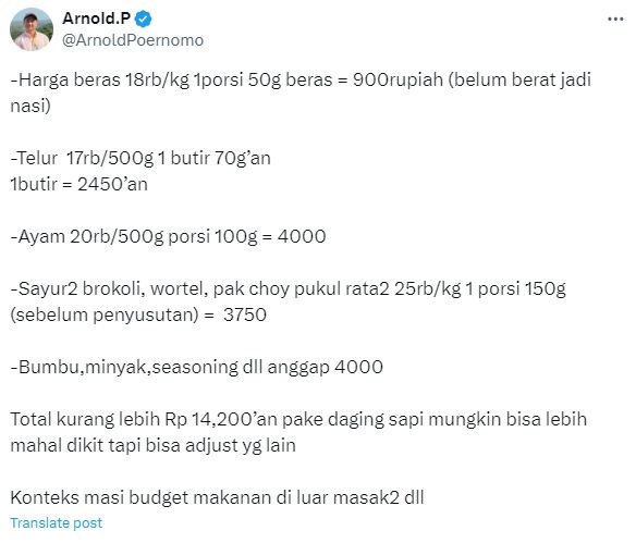 Menanggapi Tunjangan Makan Siang Rp 15.000, Ini Perhitungan Chef Arnold