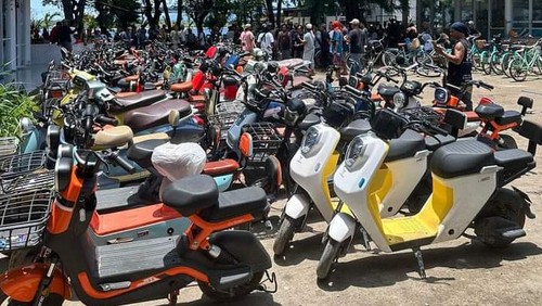 Sejumlah sepeda listrik yang disita warga hasil sweeping di Gili Trawangan.