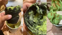 Untuk es krim matcha di sini tak begitu manis, jadi kami sangat menikmatinya. Ditambah ada topping corn flakes yang memberikan tekstur renyah saat dikunyah. Foto: detikFood/Yenny Mustika Sari