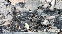 Penampakan motor yang hangus terbakar.