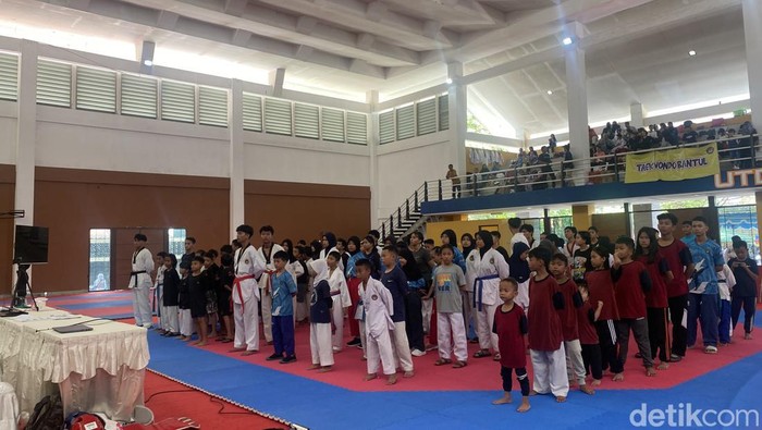 Kejurda taekwondo pelajar DIY digelar di UTDI, Bantul, Minggu (3/3/2024).