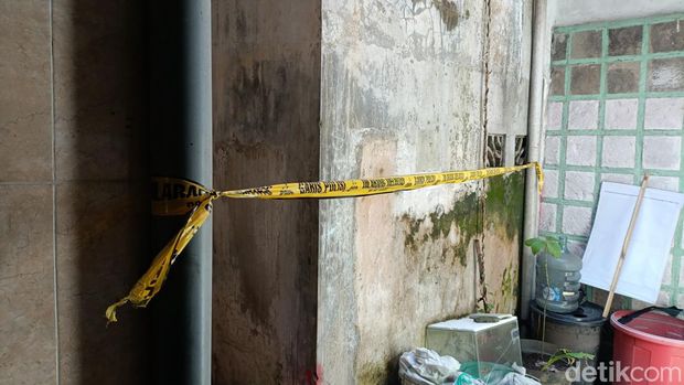 Kondisi TKP pembunuhan FD di kamar kos H, Jalan Krasak, Kotabaru, Gondokusuman, Minggu (3/3/2024).