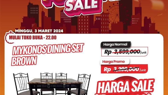 Meja Makan di Transmart Full Day Sale