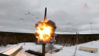 Dikutip, Sabtu, 2 Maret 2024, dalam keterangan resmi Kementerian Pertahanan Rusia, sebuah rudal Yars dengan beberapa hulu ledak yang dapat ditargetkan dengan leluasa. 