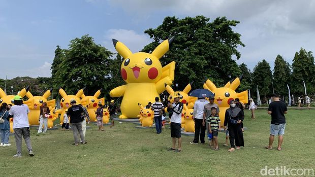 Suasana Pikachu's Indonesia Journey' di BALI, pada Minggu (3/3/2024) di Denpasar. (Siti Mu'amalah)