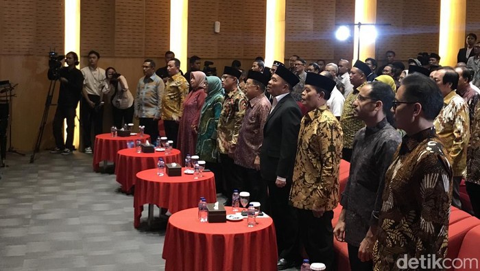 Lembaga Kajian dan Kemitraan Strategis (LKKS) Pimpinan Pusat (PP) Muhammadiyah menggelar peluncuran buku Jalan Baru Moderasi Beragama: Mensyukuri 66 Tahun Haedar Nashir (Firda/detikcom)