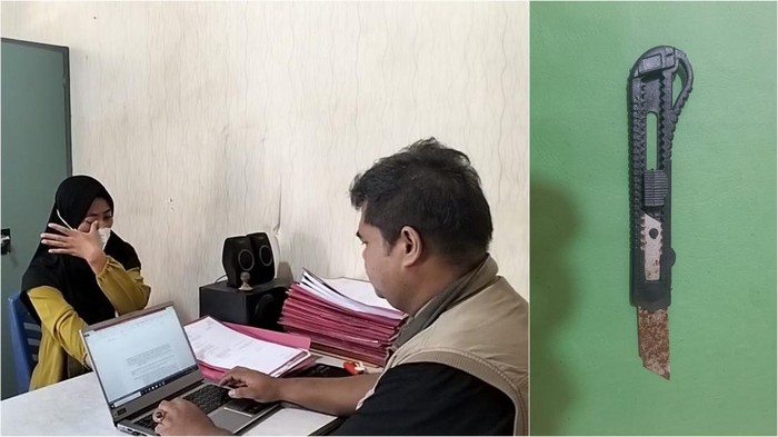 LY (33) istri yang potong kelamin suami di Muba, meyerahkan diri.