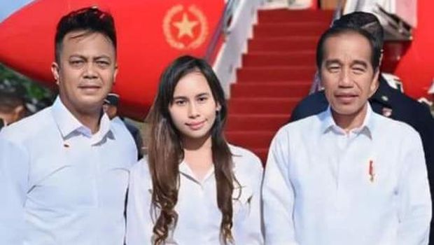 Pria bernama Giofanny Elliyandrian Agoes alias Gio Idol saat bertemu Presiden Joko Widodo (Jokowi) di Manado.