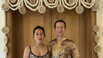 Postingan terbaru Mark Zuckerberg dan istrinya, Priscilla Chan. Mereka berada di India untuk menghadiri perayaan pranikah Anant Ambani, putra orang terkaya di Asia, Mukesh Ambani. Foto: Instagram