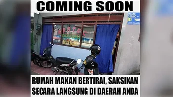 Rumah makan bertirai. Foto: Facebook/Meme Comic ID