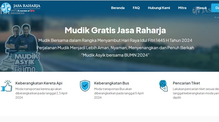 Mudik Gratis Jasa Raharja Lebaran 2024