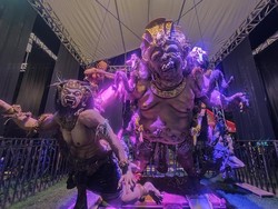 Ogoh-ogoh bertema Samaya Baya karya ST Canti Graha, Banjar Tengah, Sesetan, yang meraih juara I Kasanga Festival 2024 di Lapangan Puputan Badung, I Gusti Ngurah Made Agung, Minggu (3/3/2024) malam. Pembuatan ogoh-ogoh tersebut menelan biaya Rp 40 juta.