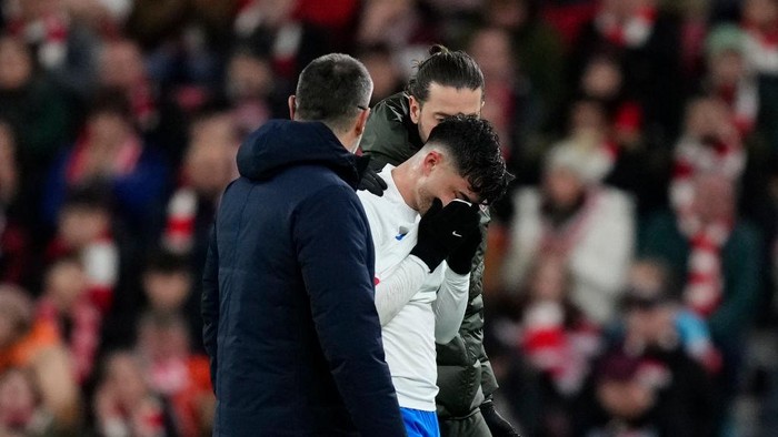 Pedri central midfield of Barcelona and Spain replace injured during the LaLiga EA Sports match between Athletic Bilbao and FC Barcelona at Estadio de San Mames on March 3, 2024 in Bilbao, Spain. (Photo by Jose Breton/Pics Action/NurPhoto via Getty Images)