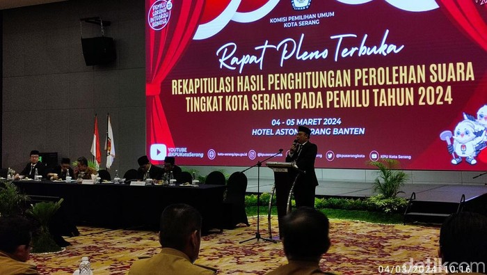 Pembukaan Rapat Pleno Terbuka tingkat KPU Kota Serang (Foto: Bahtiar Rifai/Detikcom)