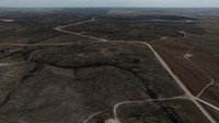 Pemandangan udara menunjukkan lanskap hangus pasca kebakaran lahan yang biasa disebut Smokehouse Creek di Hemphill County, Texas, AS, 4 Maret 2024.