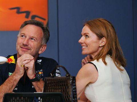 Geri Halliwell Geri Halliwell dan suaminya, bos Red Bull Racing, Christian Horner.