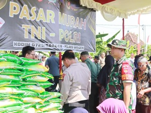 Sambut Ramadan, Kodim-Polres Sragen Gelar Pasar Murah di Lokasi TMMD
