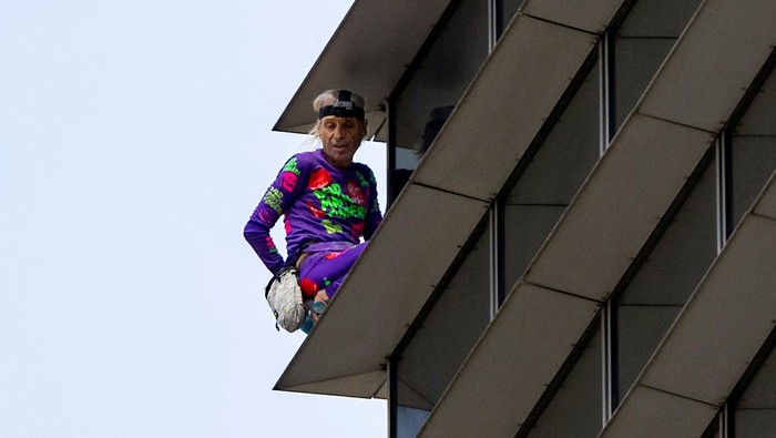 Urban climber Alain Robert, also known as the 