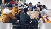 Agenda mereka terlihat seru seperti mengobrol, main kartu, dan tentu saja makan-makan. Staycation itu jadi obat pelepas rindu selama ini. Foto: Instagram arielnoah/xarielsite