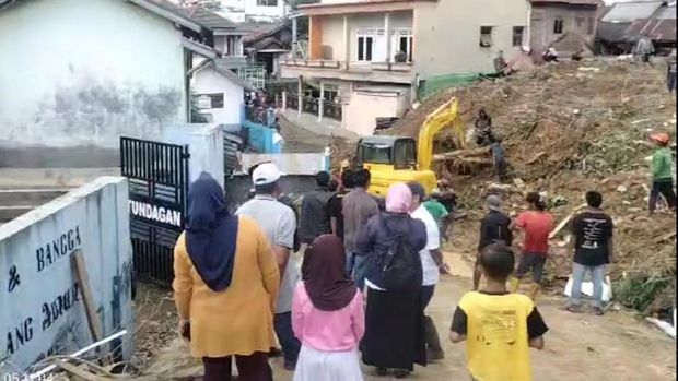 Kondisi terkini longsor di Dusun Sirongge, Desa Tundagan, Kecamatan Watukumpul, Kabupaten Pemalang, Rabu (6/3/2024).