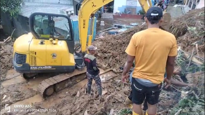 Kondisi terkini longsor di Dusun Sirongge, Desa Tundagan, Kecamatan Watukumpul, Kabupaten Pemalang, Rabu (6/3/2024).