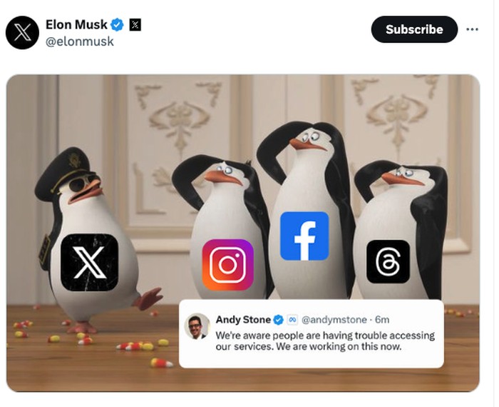 Meme Elon Musk Ejek Mark Zuckerberg