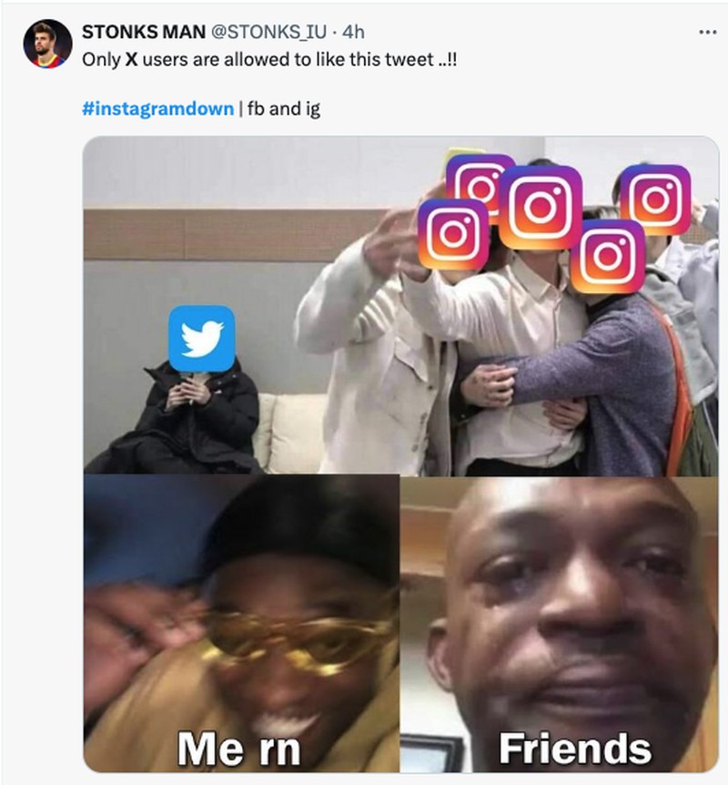 Meme Facebook dan Instagram Down