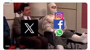 Pengguina X ketika melihat Facebook dan Instagram down berjamaah. Foto: Twitter