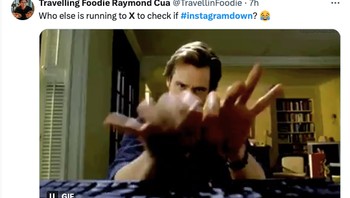 Gambaran pengguna Facebook dan Instagram mencari tahu layanan tumbang di X. Foto: Twitter