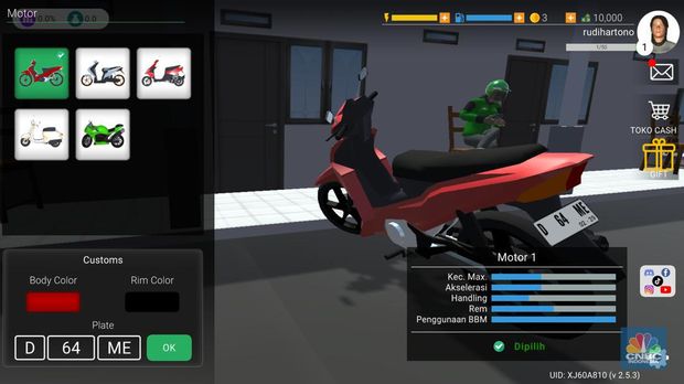 Ojol The Game menjadi salah satu permainan yang sedang viral belakangan ini. Ia banyak dibicarakan di X dan TikTok, di mana banyak netizen yang membagikan momen lucu saat mereka bermain permainan ini. (CNBC Indonesia/Intan Rakhmayanti Dewi)