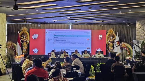 Rapat pleno rekapitulasi penghitungan suara Kabupaten Klungkung, Bali, Selasa (5/3/2024).