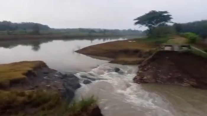 Waduk Prangi jebol genangi 20 hektare lahan padi yang siap panen.