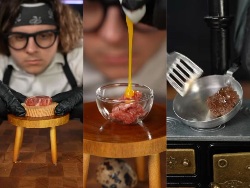 Miniatur burger berukuran 1 cm buatan Chef Ryan Alexander