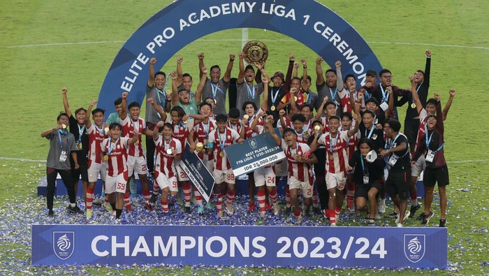 Persis Solo U20, juara Elite Pro Academy (EPA) U-20 Liga 1 2023/2024, di Stadion Manaha Solo, Kamis (7/3/2024)