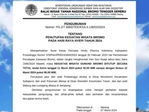 Gunung Bromo Tutup Total untuk Aktivitas Wisata Saat Hari Raya Nyepi