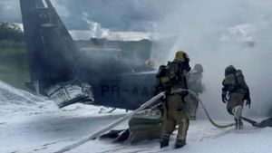 Potret Ngeri Pesawat Jatuh dan Terbakar di Brasil