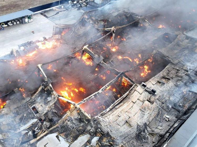 Pusat Perbelanjaan di Ukraina Hancur Diserang Drone Rusia