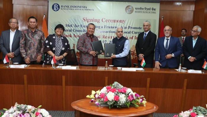 Reserve Bank of India (RBI) dan Bank Indonesia (BI) menandatangani Nota Kesepahaman (NK) pada Kamis, 7 Maret 2024 di Mumbai.