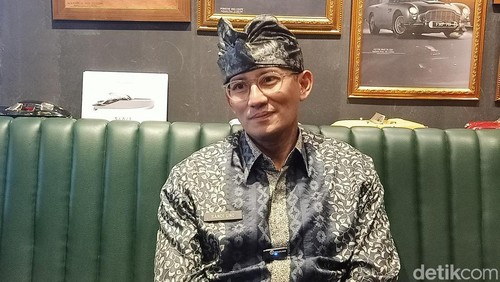 Sandiaga Uno saat di Gianyar, Bali, Kamis (7/3/2024).