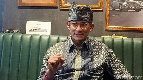 Sandiaga Uno saat di Gianyar, Bali, Kamis (7/3/2024).