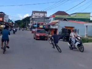 Heboh Bocah Muna Freestyle Sepeda Bahayakan Pengendara, Keluarga Minta Maaf
