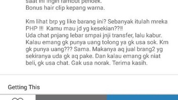 Curhat panjang lebar. Kayaknya pernah trauma diphpin. Foto: Instagram/drama.olshop