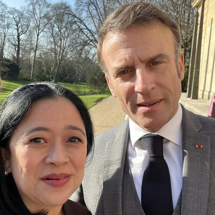 Ketua DPR RI Puan Maharani bertemu Presiden Prancis Emmanual Macron. (Dok.istimewa)