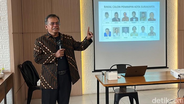 Survei Solo Raya Polling, dr Suwardi merilis nama-nama yang masuk dalam bursa calon wali kota dan wakil wali kota pada Pilkada Solo 2024, Jumat (8/3/2024).