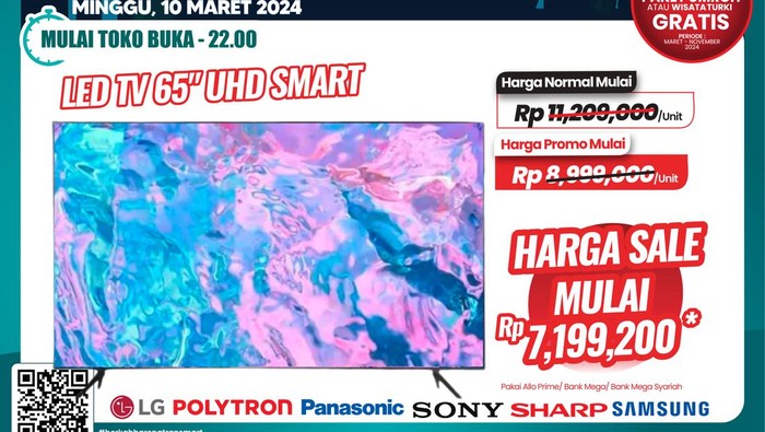 Banjir Diskon di Transmart Full Day Sale, Beli TV LED 65 Diskon Rp 4 Jutaan