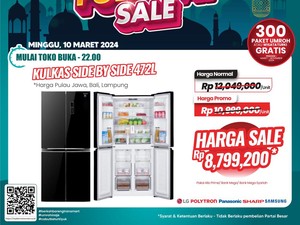Lumayan Nih! Kulkas Dua Pintu Diskon Rp 3 Jutaan di Transmart Full Day Sale